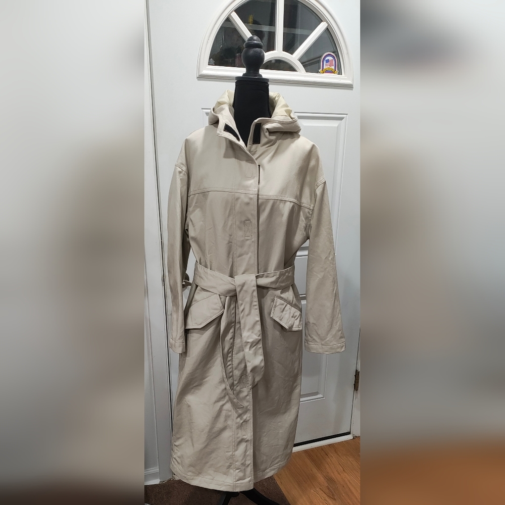 Asos Light Tan Hooded Trench Coat